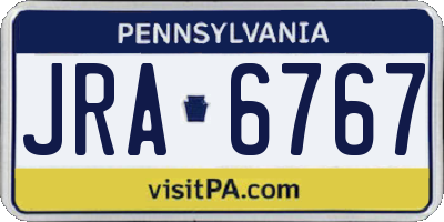 PA license plate JRA6767