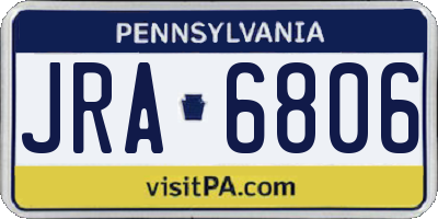 PA license plate JRA6806