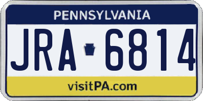 PA license plate JRA6814