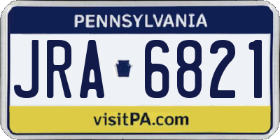 PA license plate JRA6821