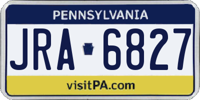PA license plate JRA6827