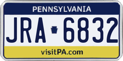 PA license plate JRA6832
