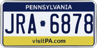 PA license plate JRA6878