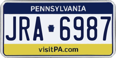 PA license plate JRA6987