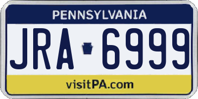 PA license plate JRA6999