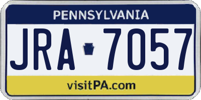 PA license plate JRA7057