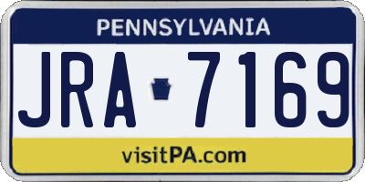 PA license plate JRA7169