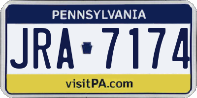 PA license plate JRA7174