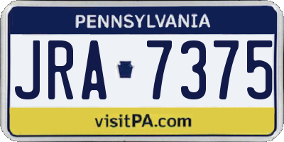 PA license plate JRA7375