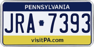 PA license plate JRA7393