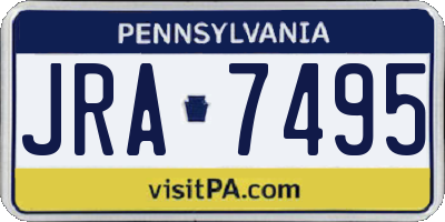 PA license plate JRA7495