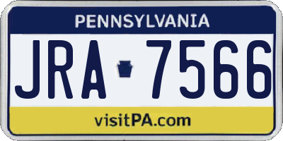 PA license plate JRA7566