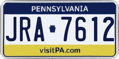 PA license plate JRA7612