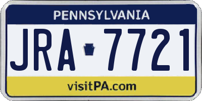 PA license plate JRA7721