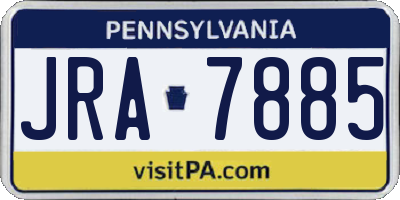 PA license plate JRA7885