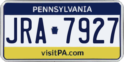 PA license plate JRA7927