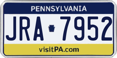 PA license plate JRA7952