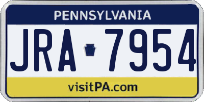 PA license plate JRA7954