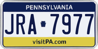 PA license plate JRA7977