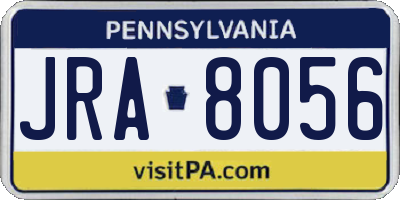 PA license plate JRA8056