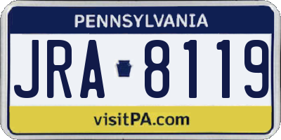 PA license plate JRA8119