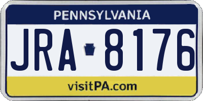 PA license plate JRA8176
