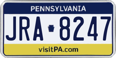 PA license plate JRA8247