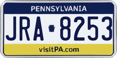 PA license plate JRA8253