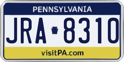 PA license plate JRA8310