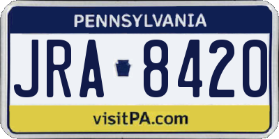 PA license plate JRA8420