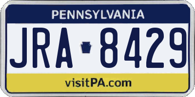 PA license plate JRA8429