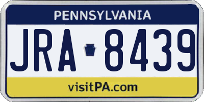 PA license plate JRA8439