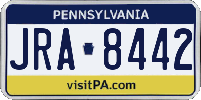 PA license plate JRA8442