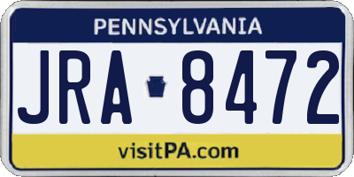 PA license plate JRA8472