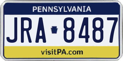 PA license plate JRA8487
