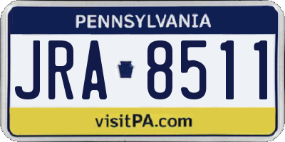 PA license plate JRA8511