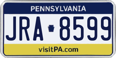 PA license plate JRA8599