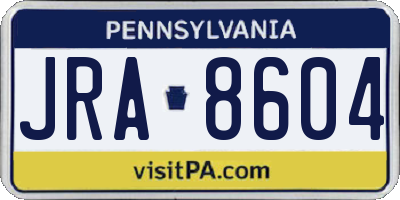 PA license plate JRA8604