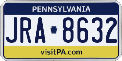 PA license plate JRA8632