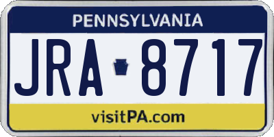 PA license plate JRA8717