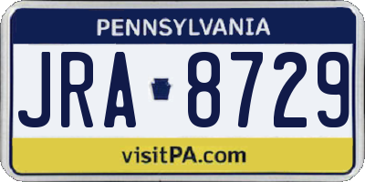 PA license plate JRA8729