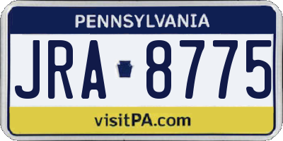 PA license plate JRA8775