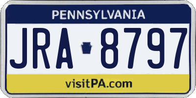 PA license plate JRA8797