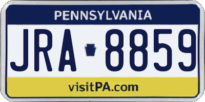 PA license plate JRA8859