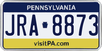PA license plate JRA8873