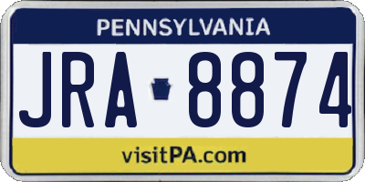 PA license plate JRA8874