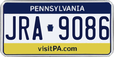 PA license plate JRA9086