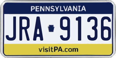 PA license plate JRA9136