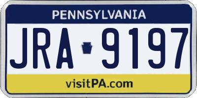 PA license plate JRA9197