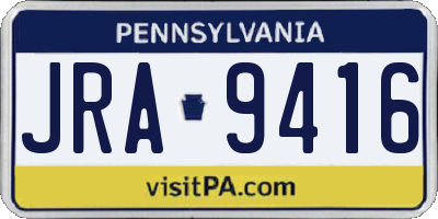 PA license plate JRA9416